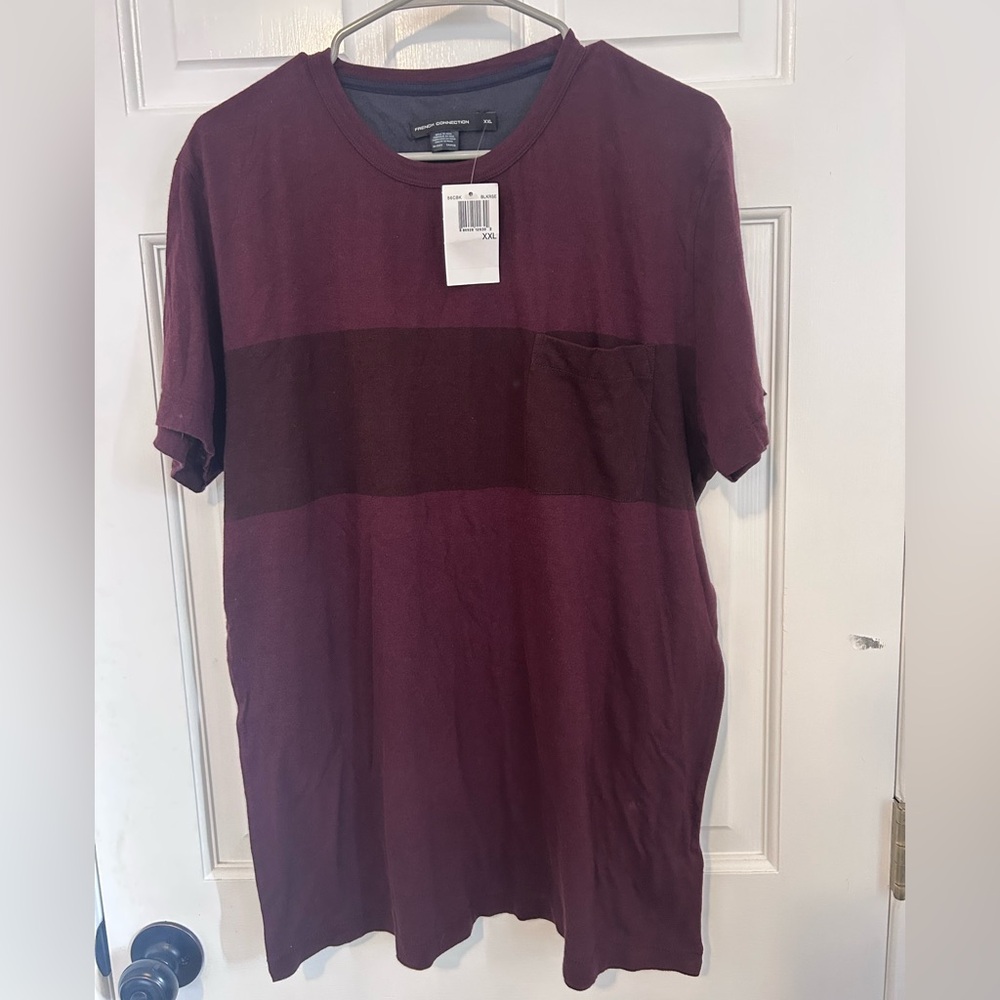 French Connection Maroon Short Sleeve Tee
